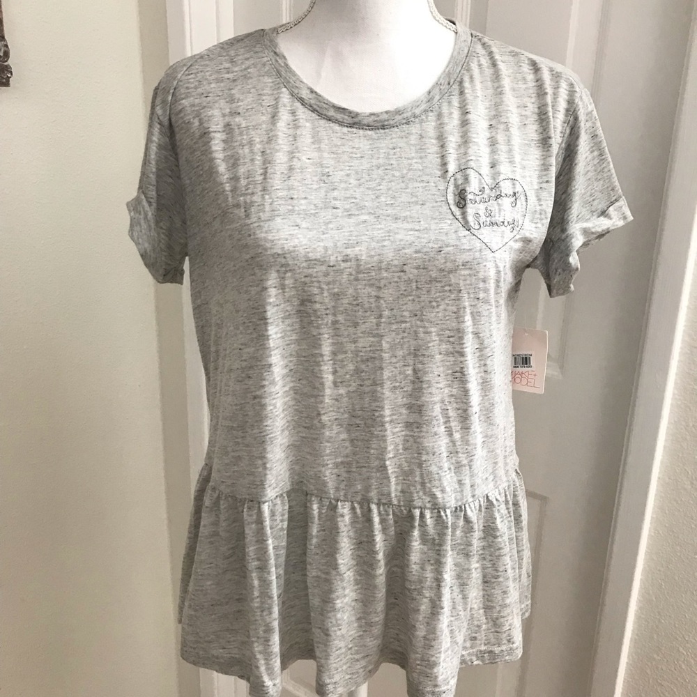 Make + Model Sat/Sun Peplum Top Pj /Loungewear Sm